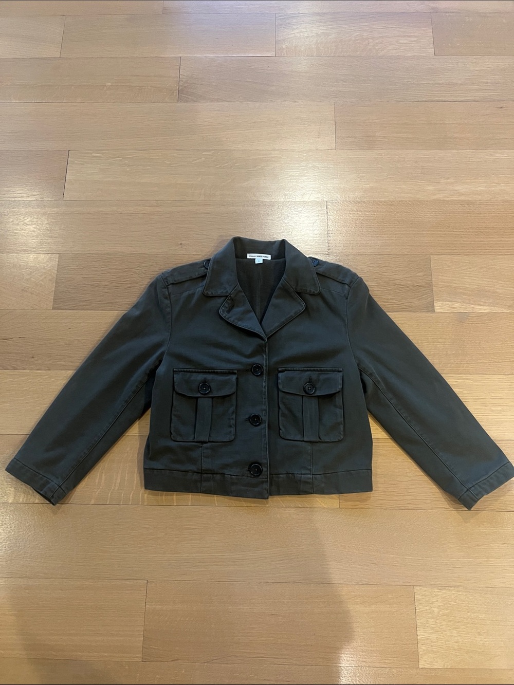 James Perse Black Cotton Utility Jacket with Flap Pockets Size 3